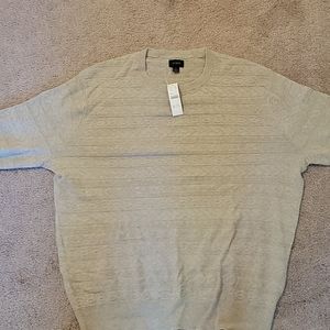 Cotton sweater in combination Guernsey stitch